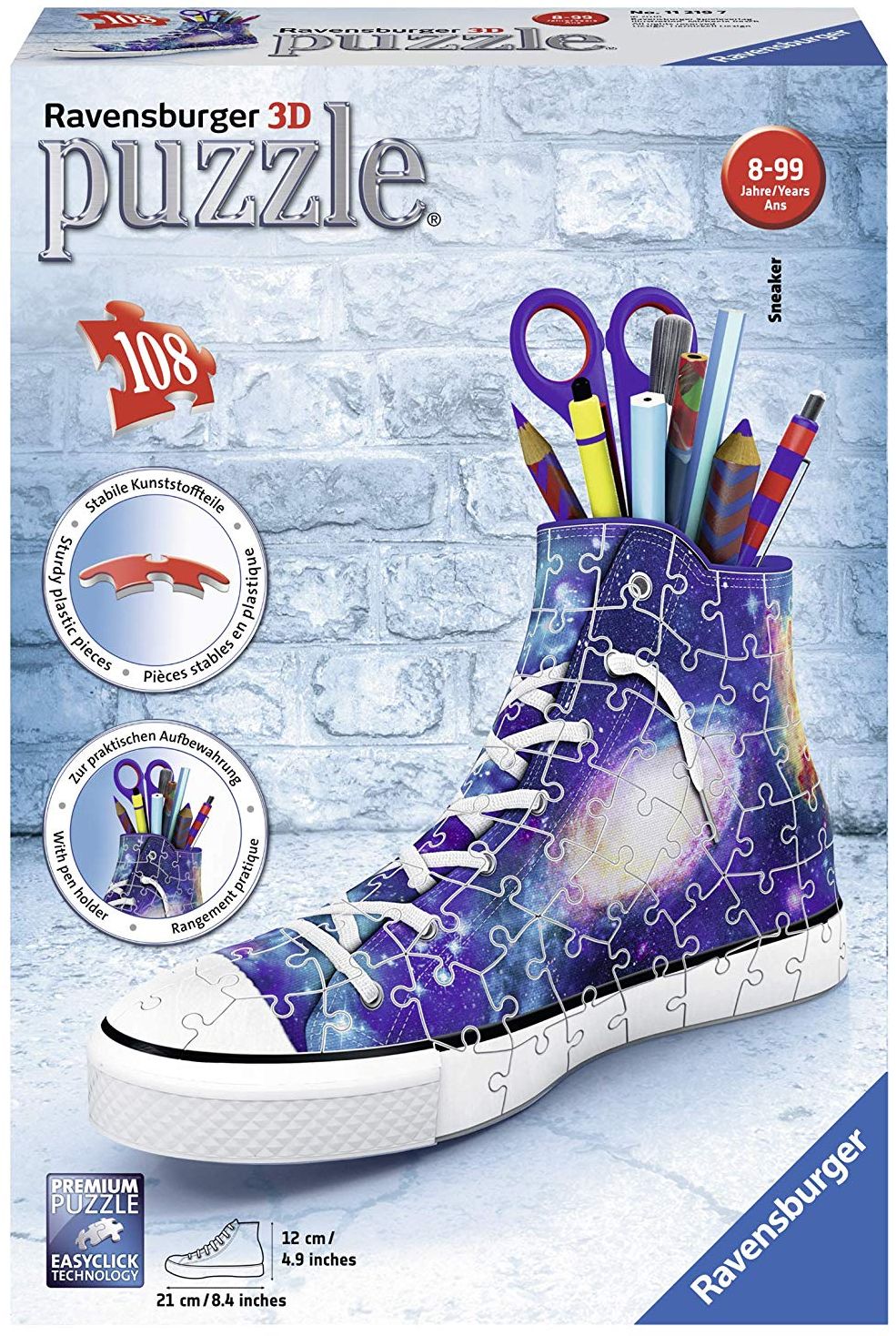 3D пъзел Ravensburger от 108 части - Обувка, галактика