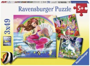 Пъзел Ravensburger от 3 x 49 части - Светът на митичните създания