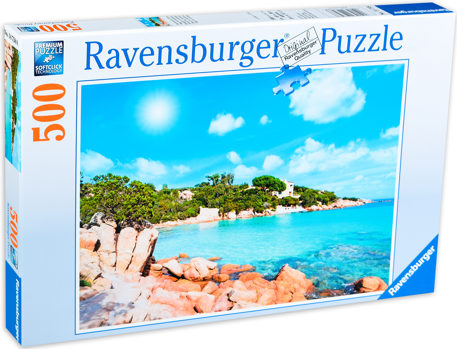 Пъзел Ravensburger от 500 части - Плаж в Сардиния