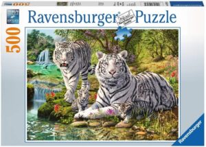 Пъзел Ravensburger от 500 части - Семейство бели тигри