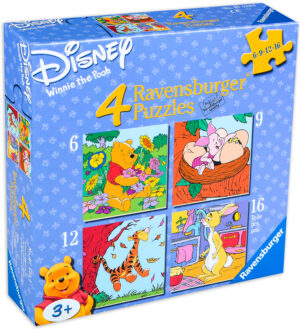 Пъзел Ravensburger 4 в 1 - Мечо Пух и приятели