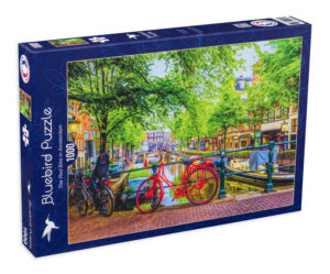 Пъзел Bluebird от 1000 части - Червеното колело в Амстердам