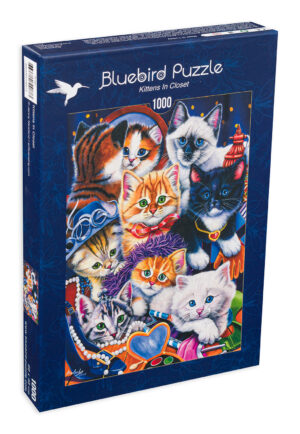 Пъзел Bluebird от 1000 части - Котенца в гардероб