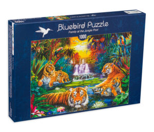 Пъзел Bluebird от 1000 части - Семейство тигри
