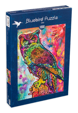 Пъзел Bluebird от 1000 части - Сова, Дийн Русо