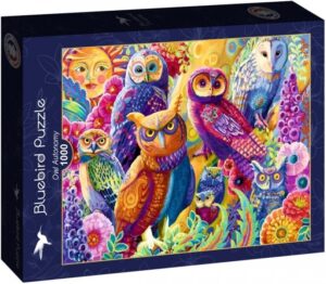 Пъзел Bluebird от 1000 части - Светът на бухалите