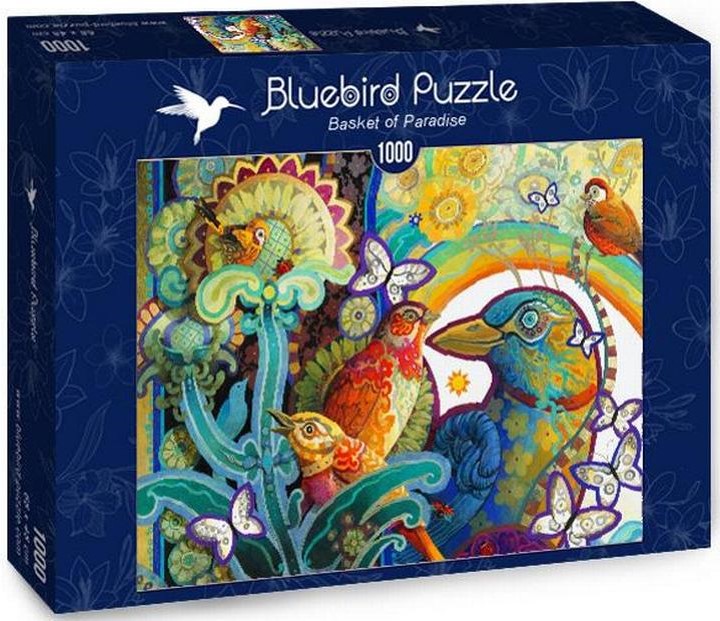 Пъзел Bluebird от 1000 части - Цветя и птици