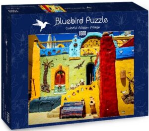 Пъзел Bluebird от 1500 части - Colorful African Village