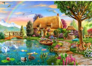 Пъзел Bluebird от 2000 части - Къща край езерото