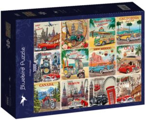 Пъзел Bluebird от 3000 части - Колаж с дестинации