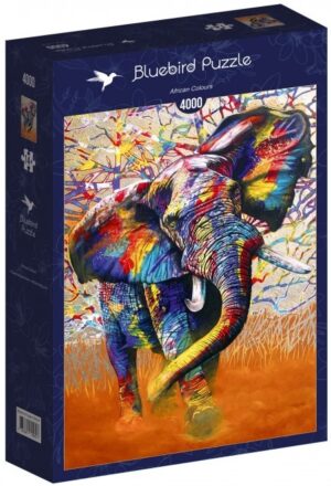 Пъзел Bluebird от 4000 части - Цветен слон