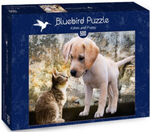 Пъзел Bluebird от 500 части - Котенце и кученце