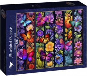 Пъзел Bluebird от 500 части - Цветя и насекоми