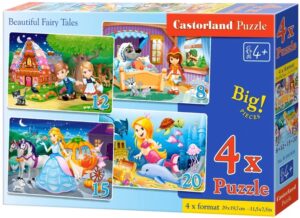 Пъзел Castorland 4 в 1 - Красиви приказки
