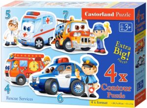 Пъзел Castorland 4 в 1 - Спасителен отряд