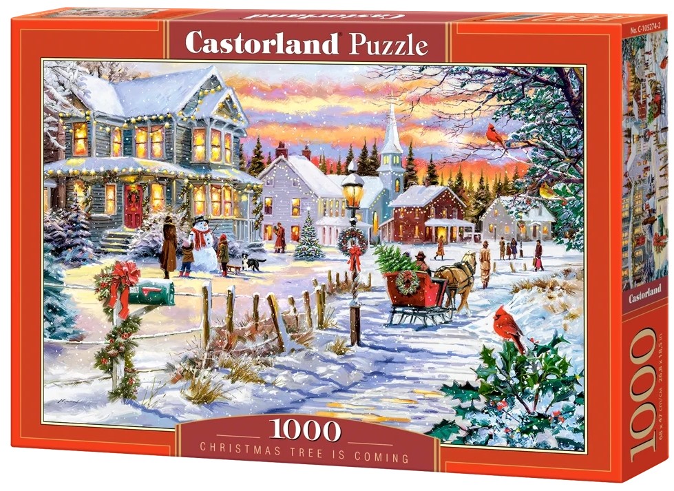 Пъзел Castorland от 1000 части - Коледната елха идва