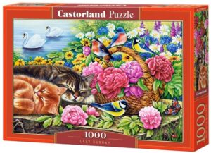 ###ДУБЛИРАН!!! Пъзел Castorland от 1000 части - Коте в градината