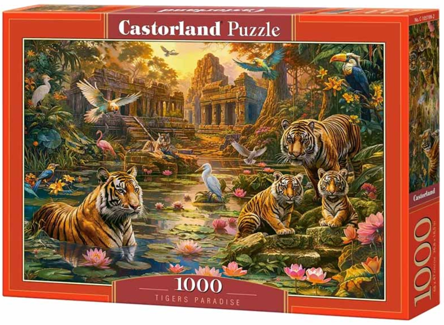 Пъзел Castorland от 1000 части - Рай на тигрите