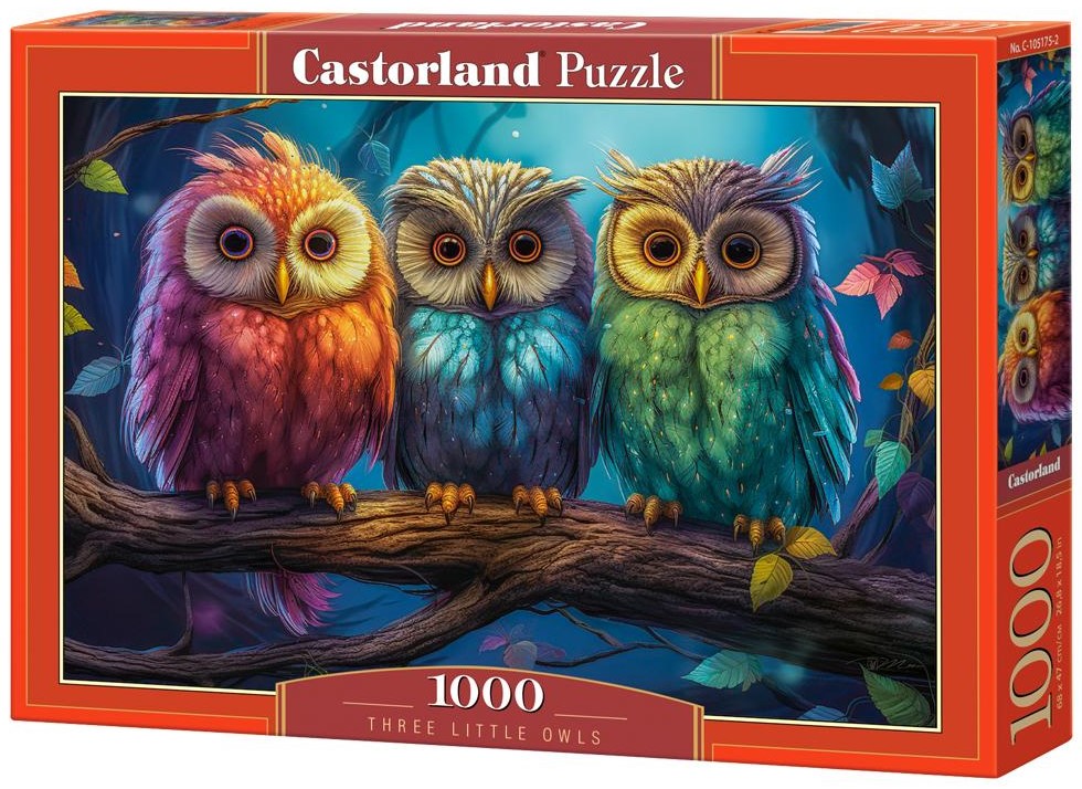 Пъзел Castorland от 1000 части - Три малки сови