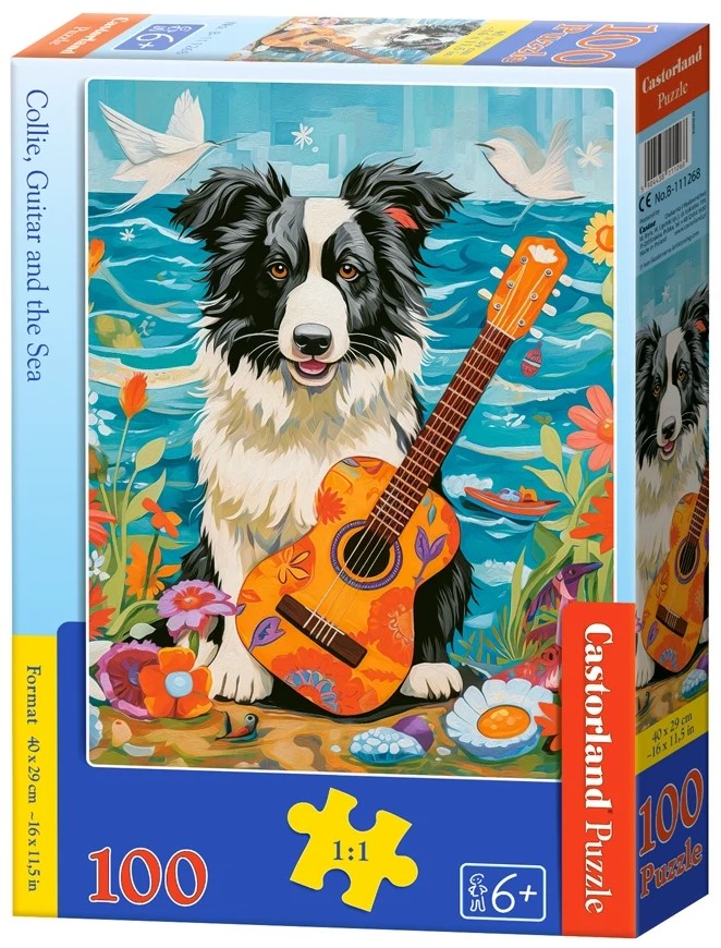 Пъзел Castorland от 100 части - Коли с китара край морето