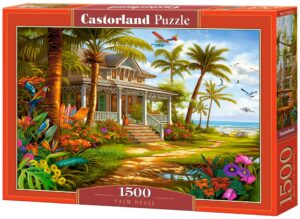 Пъзел Castorland от 1500 части - Къща край палмите