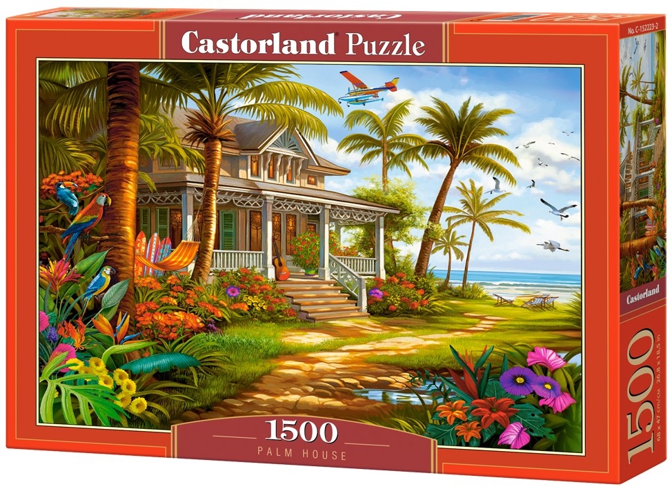 Пъзел Castorland от 1500 части - Къща край палмите