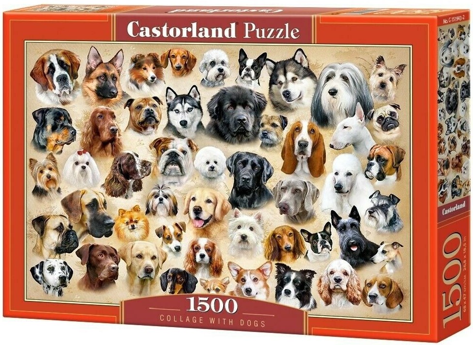 Пъзел Castorland от 1500 части - Колаж с кучета