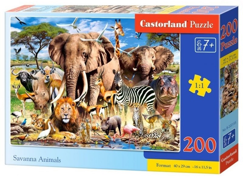 Пъзел Castorland от 200 части - Животните в саваната