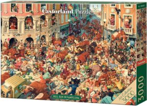 Пъзел Castorland от 3000 части - Надбягване с бикове в Памплона