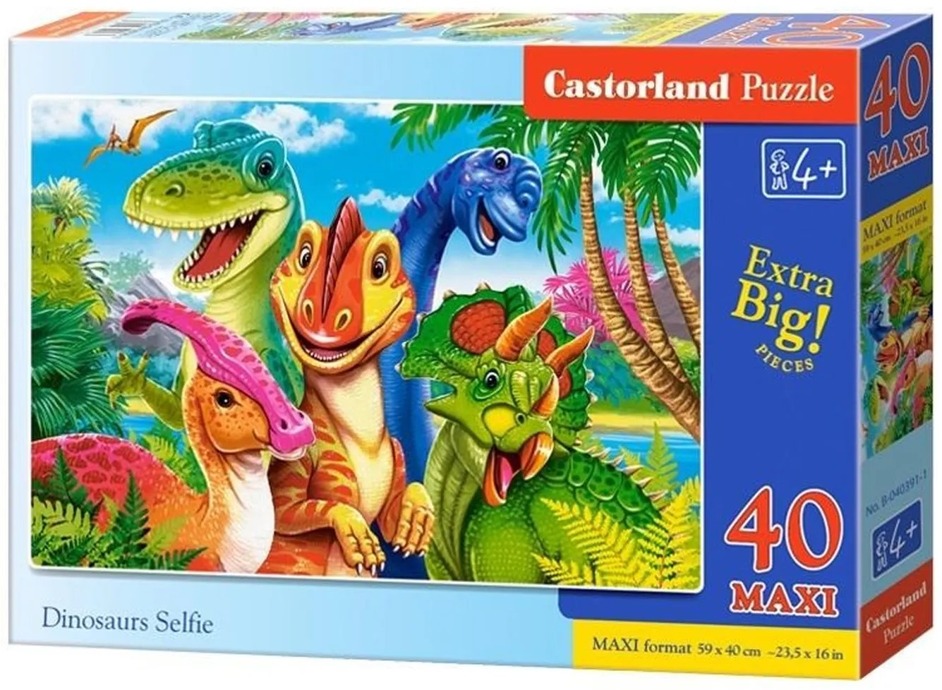 Пъзел Castorland от 40 XXL части - Динозавърско селфи