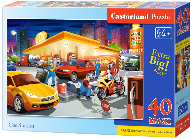 Пъзел Castorland от 40 XXL части - На бензиностанцията