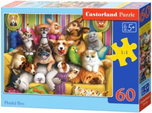 Пъзел Castorland от 60 части - Игриви приятелчета