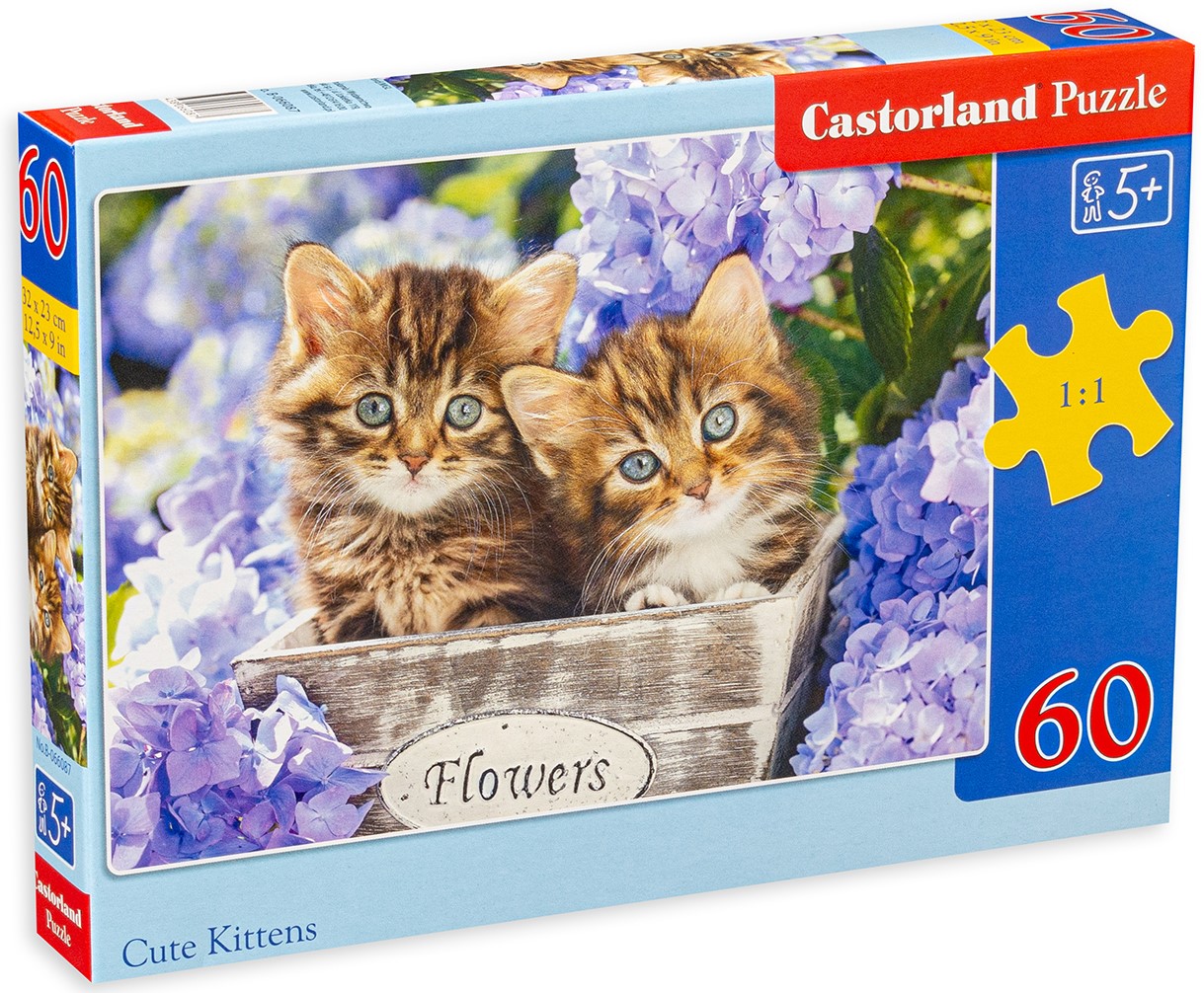 Пъзел Castorland от 60 части - Котета сред цветя