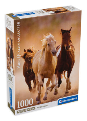 Пъзел Clementoni от 1000 части - Бягащи коне