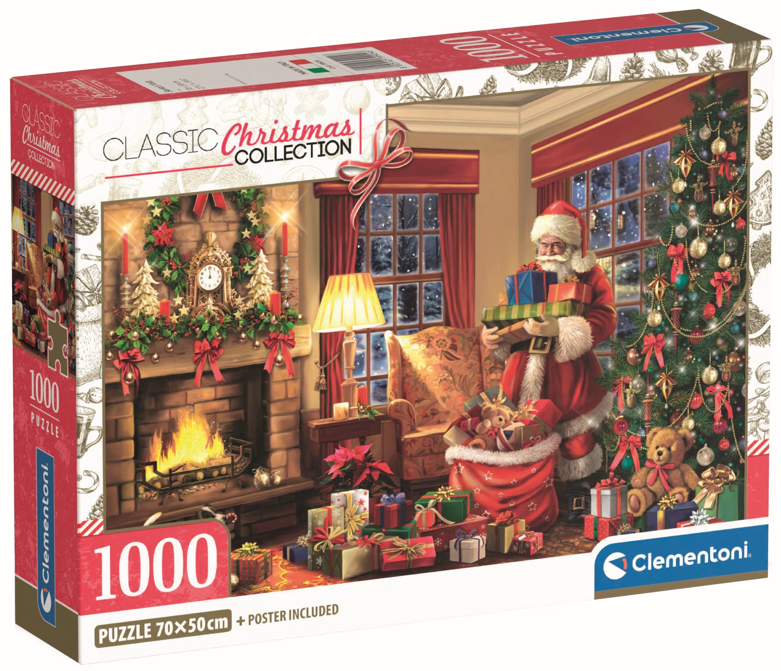 Пъзел Clementoni от 1000 части - Посещението на Дядо Коледа