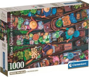 Пъзел Clementoni от 1000 части - Тайландски плаващ пазар
