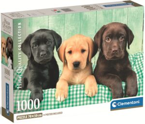 Пъзел Clementoni от 1000 части - Три лабрадорчета