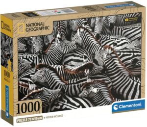 Пъзел Clementoni от 1000 части - Зебри