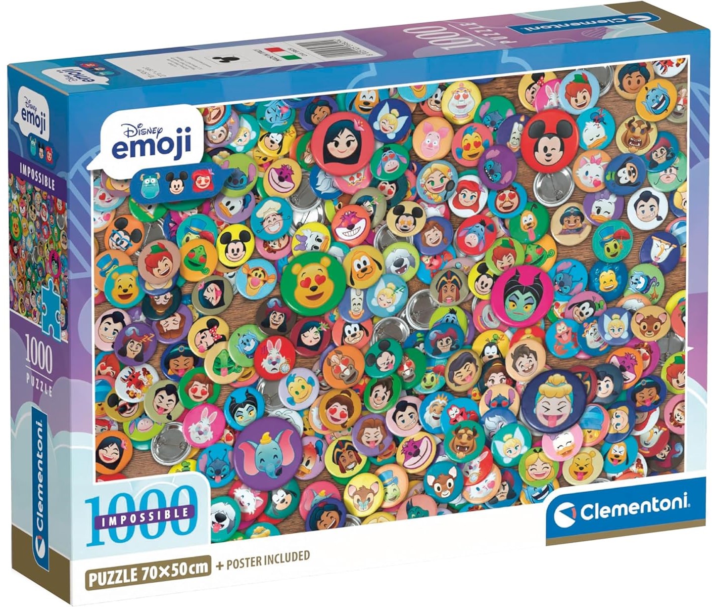 Пъзел Clementoni от 1000 части - Значки с героите на Дисни