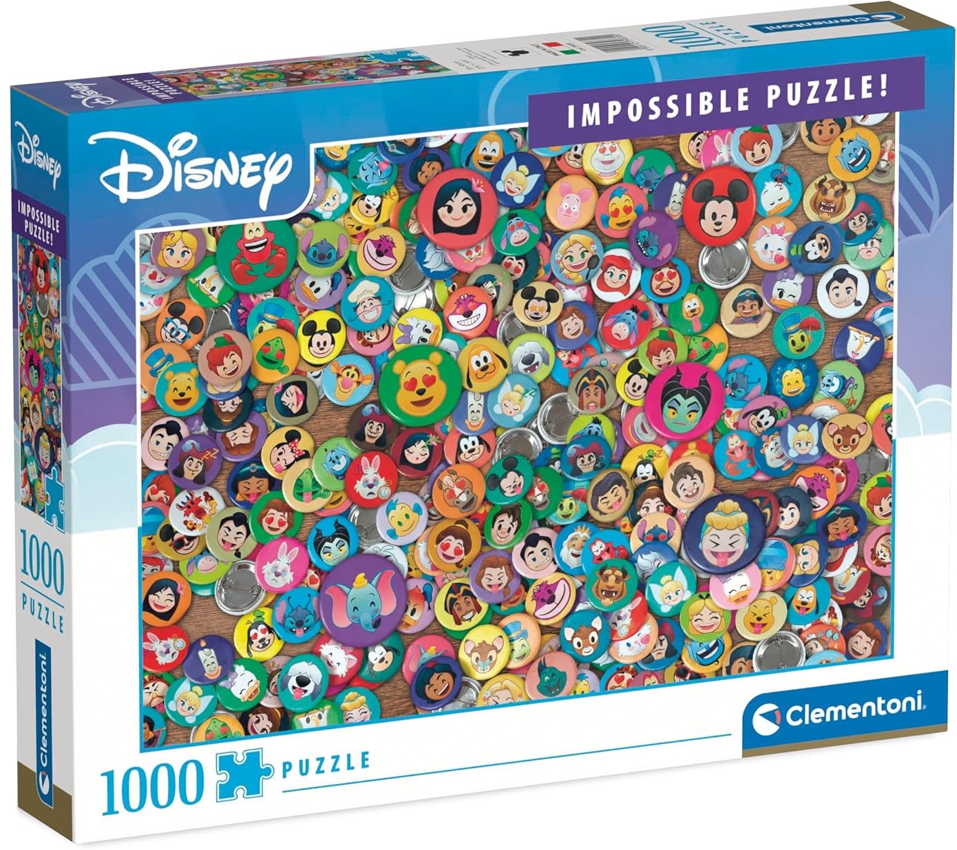 Пъзел Clementoni от 1000 части - Значки с героите на Дисни