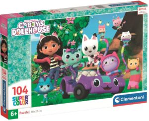 Детски пъзел Clementoni от 104 части - Къщичка за кукли на Габи