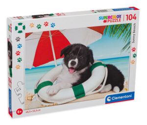 Пъзел Clementoni от 104 части - Кученце на плажа
