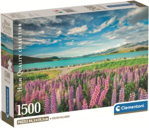 Пъзел Clementoni от 1500 части - Лупини край езерото Текапо
