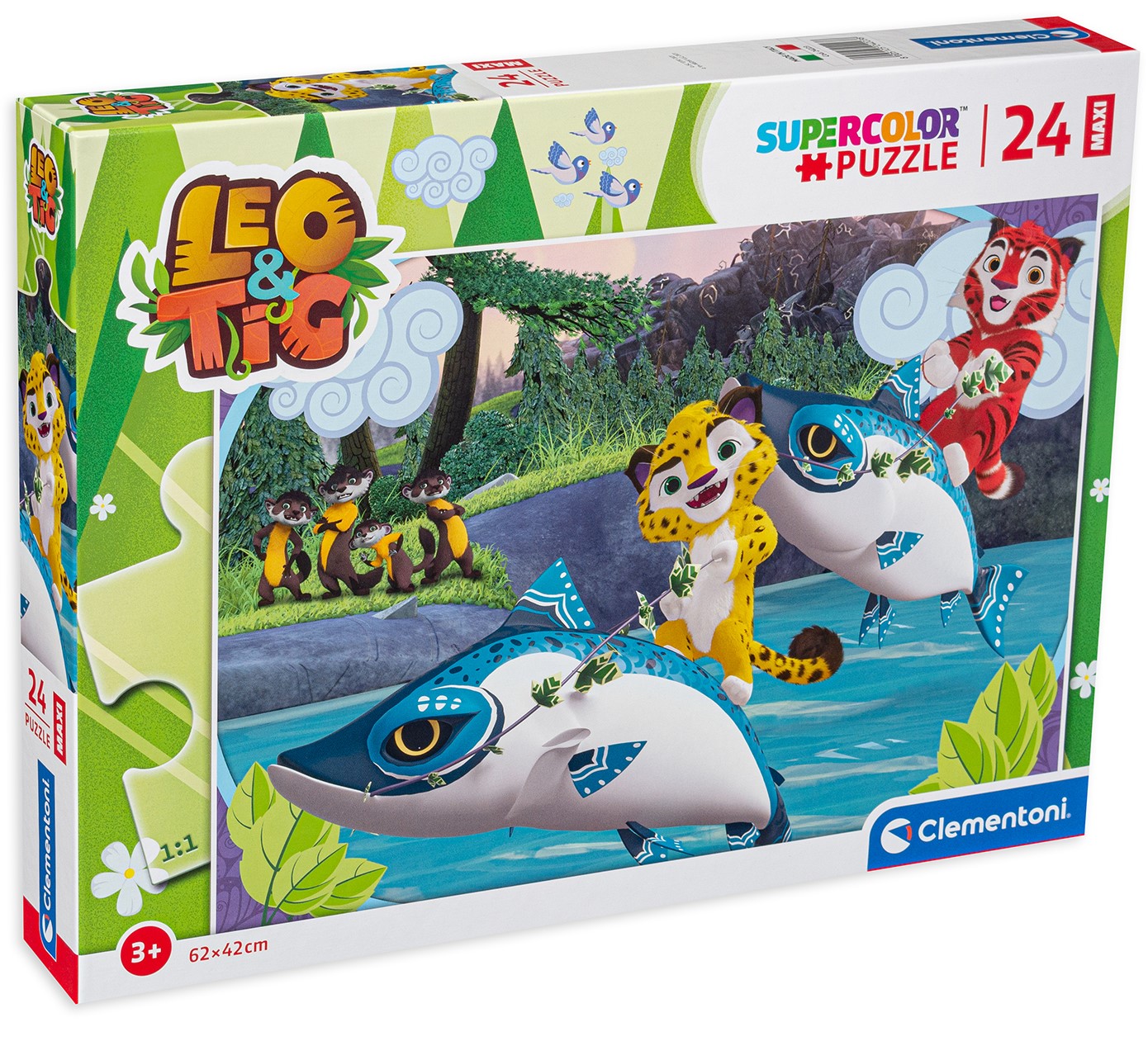 Пъзел Clementoni от 24 XXL части - Лъвът и тигърът