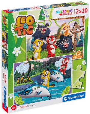 Пъзел Clementoni от 2 x 20 части - Лъвът и тигърът