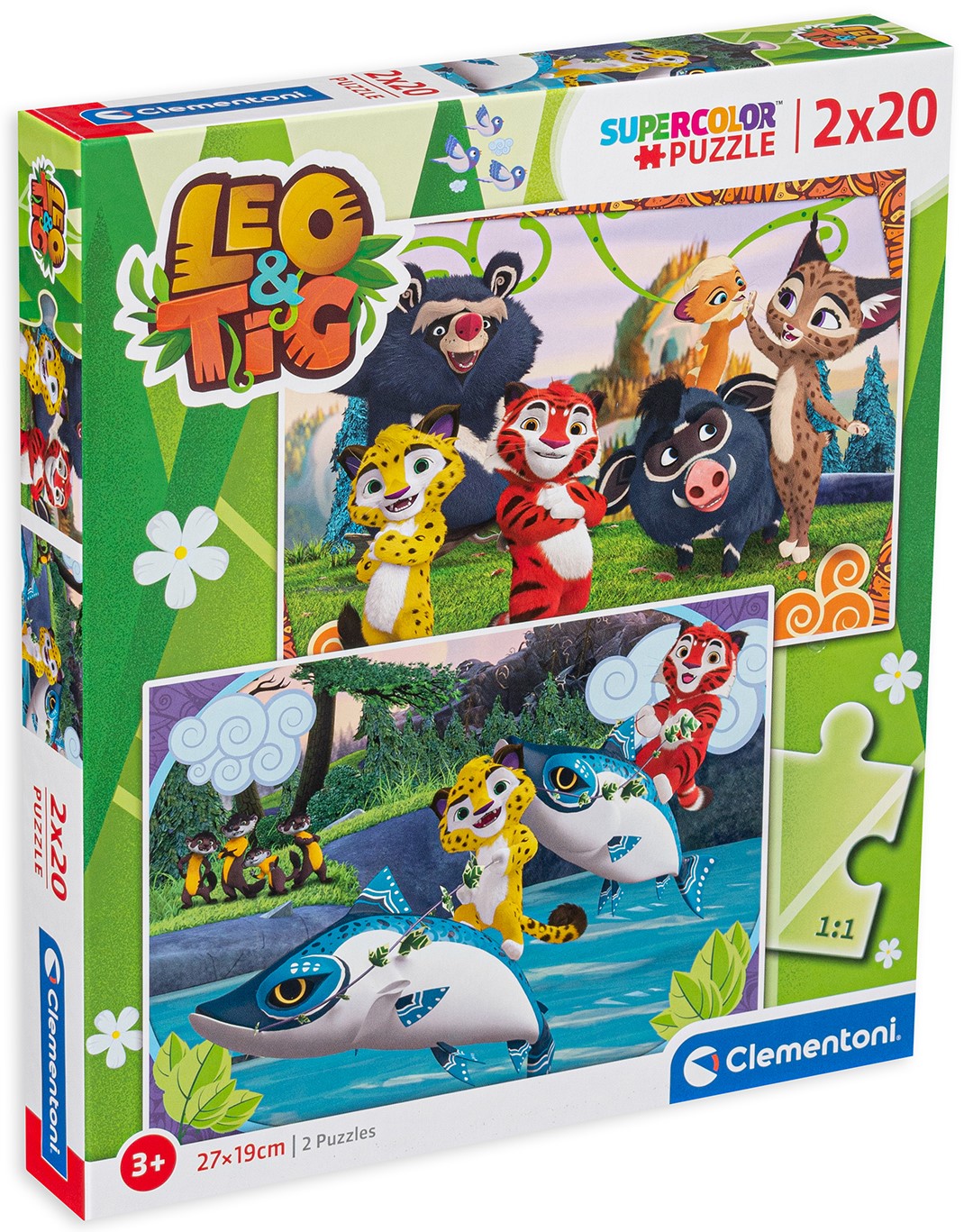 Пъзел Clementoni от 2 x 20 части - Лъвът и тигърът