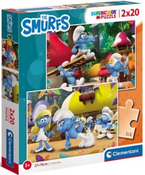 Пъзел Clementoni от 2 x 20 части - Смърфовете