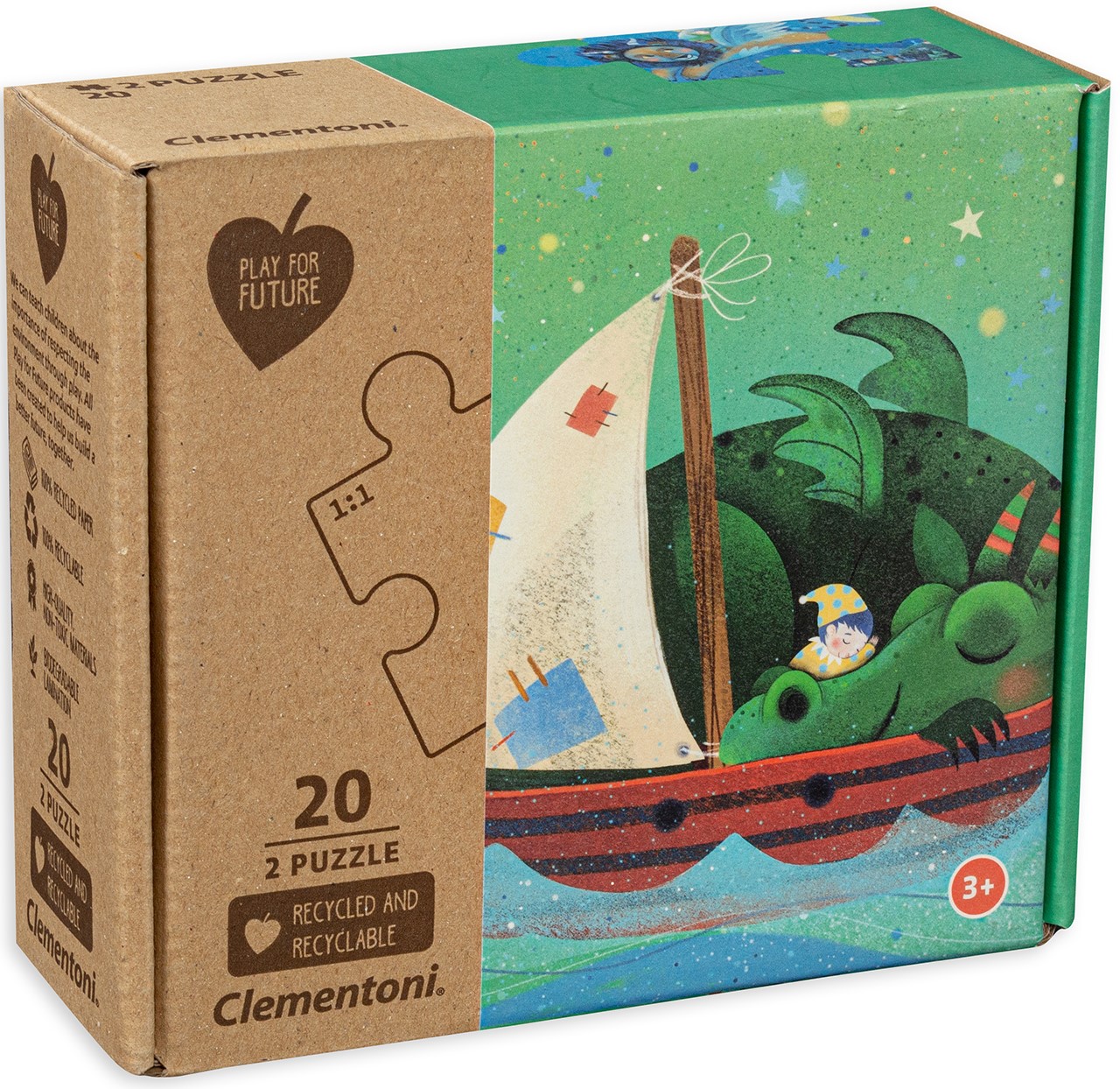 Пъзел Clementoni от 2 x 20 части - Спящ дракон