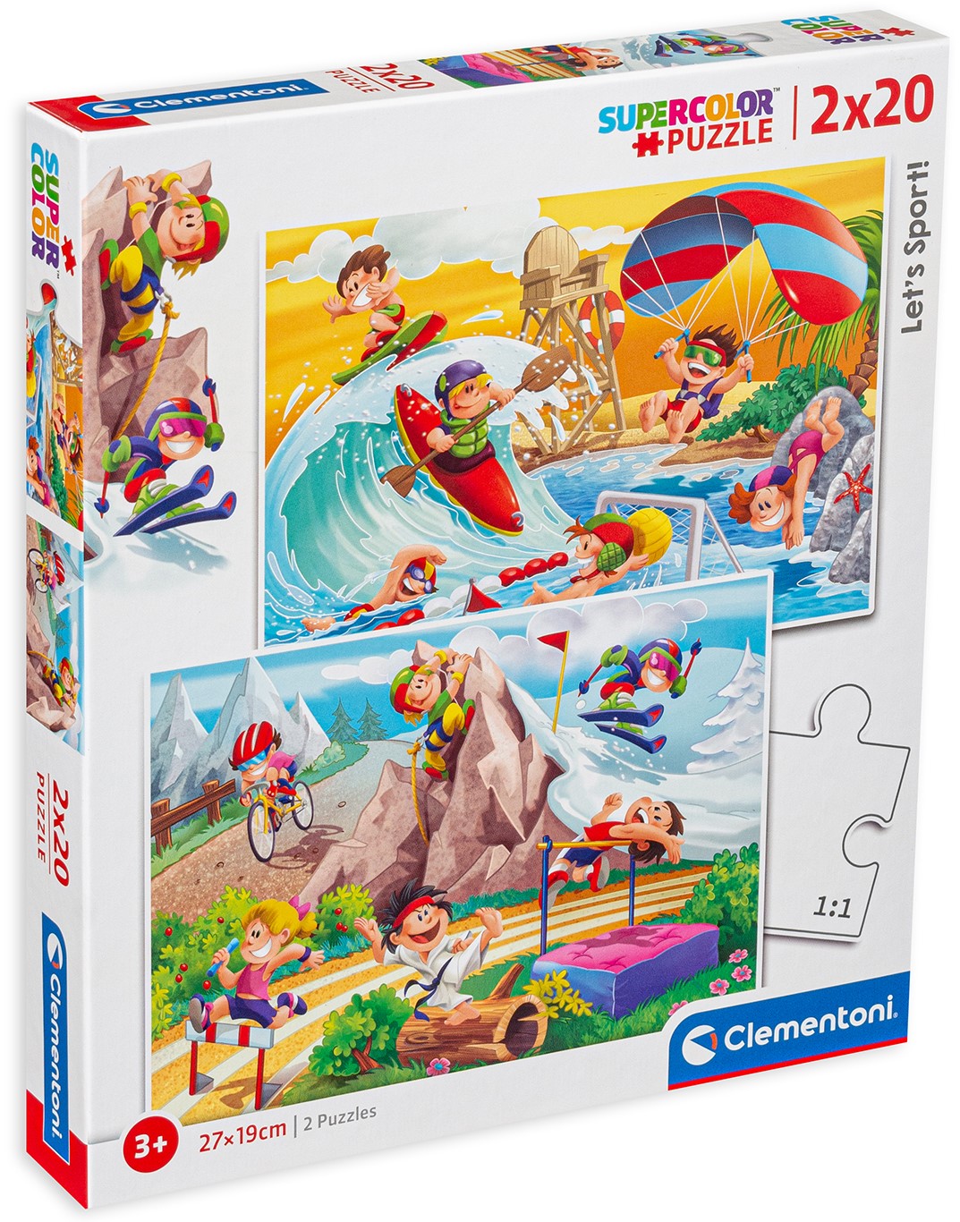 Пъзел Clementoni от 2 x 20 части - Време за спорт