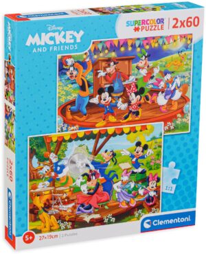 Пъзел Clementoni от 2 x 60 части - Мики Маус и приятели